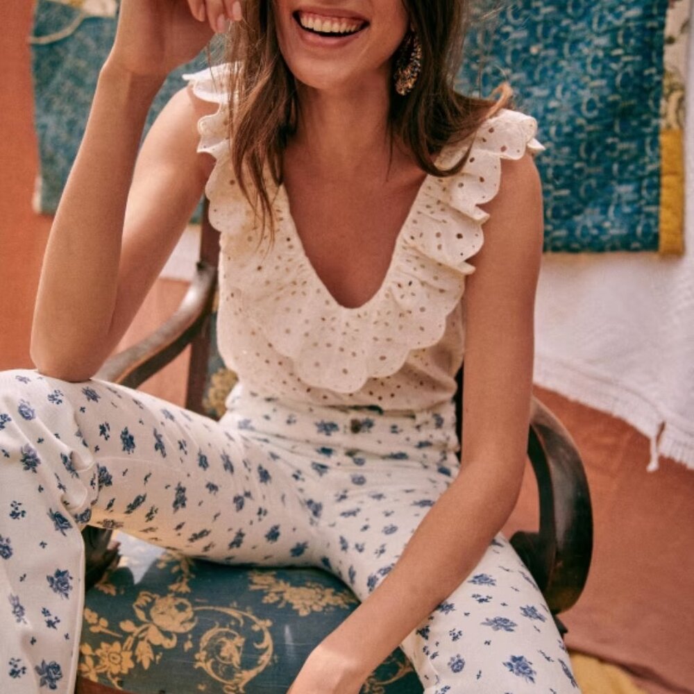 Sezane Gold blouse ecru size 4/36